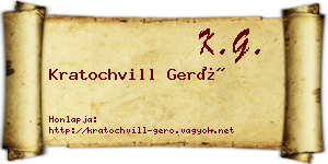 Kratochvill Gerő névjegykártya